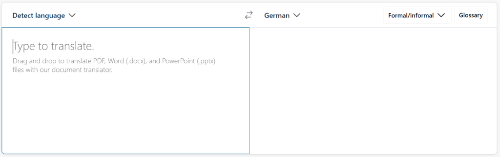ترجمة نص على موقع Deepl