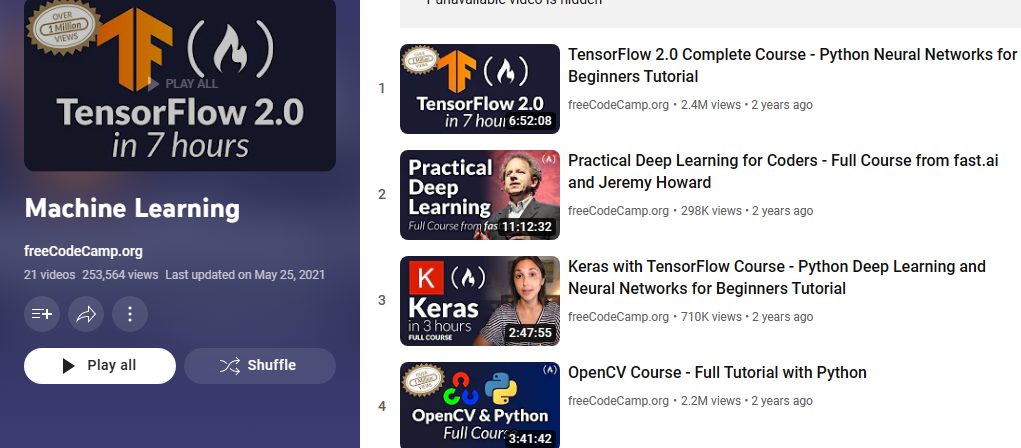 قناة free code.org لتعلم الآلة