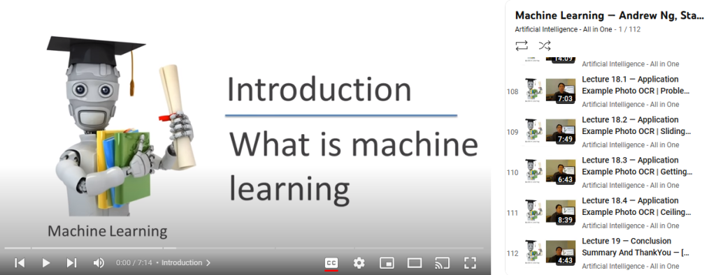 قناة artifiaicial intillengence لتعلم الآلة