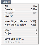 أوامر قائمة Select في برنامج Adobe Illustrator