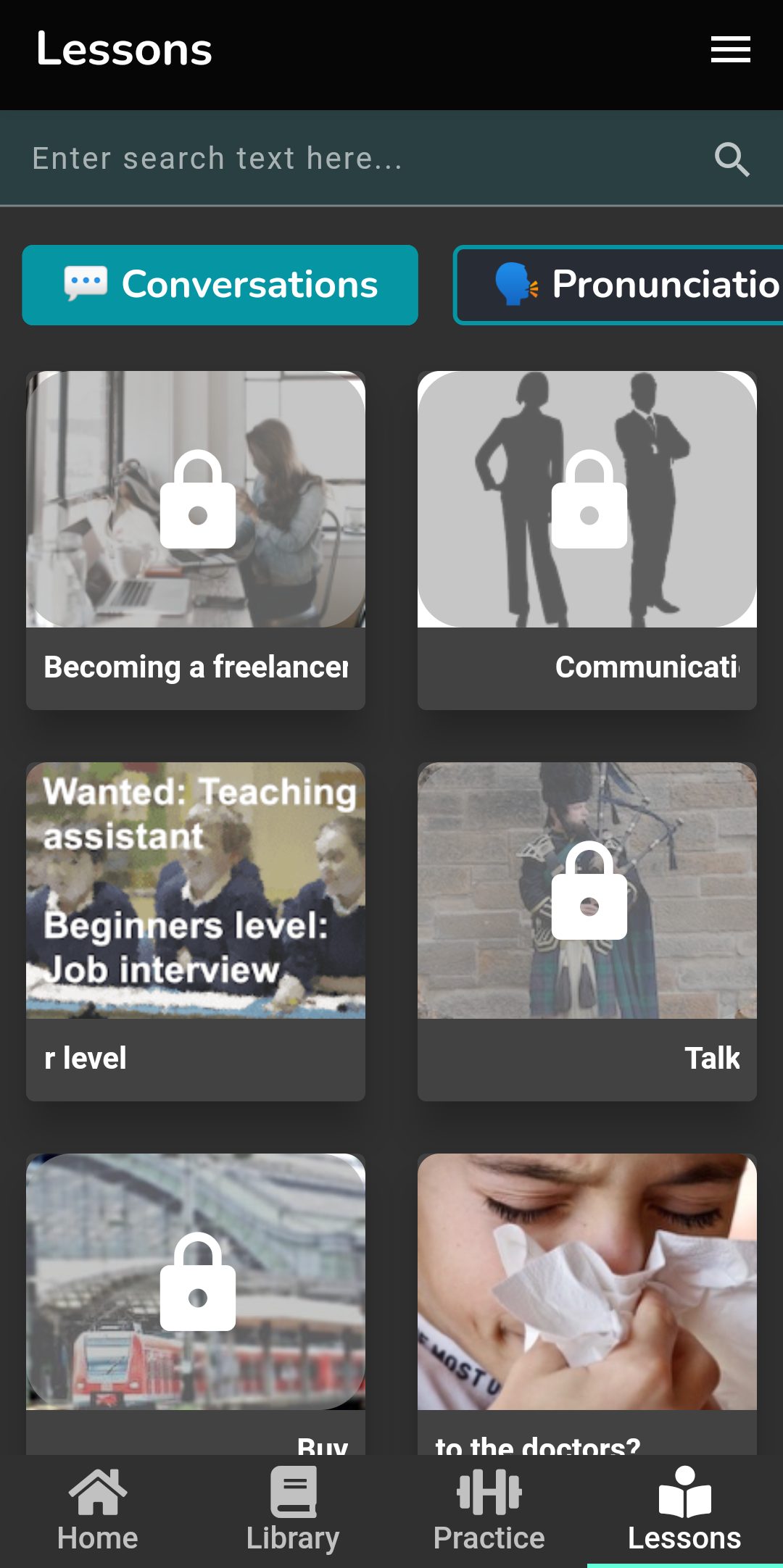 قائمة المحادثة في تطبيق Articulate.xyz