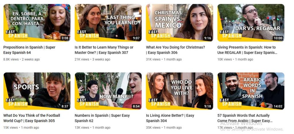 قناة easy spanish لتعليم اللغة الإسبانية