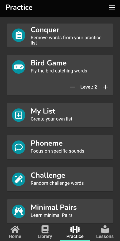 قائمة الممارسة في التطبيق