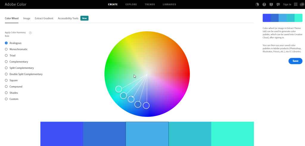 موقع Adobe color cc
