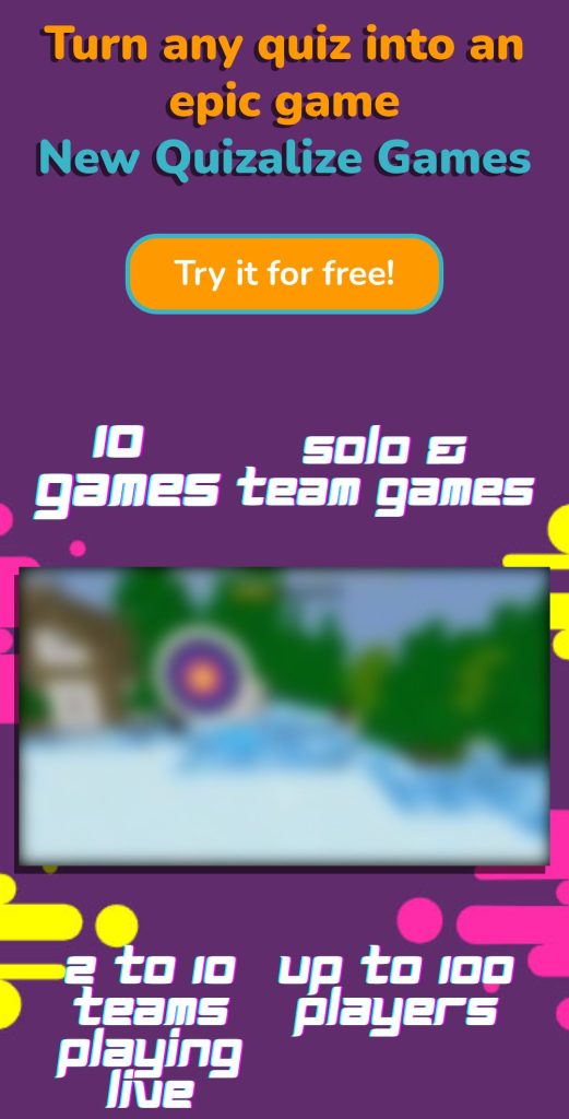 الألعاب المتاحة في موقع Quizalize