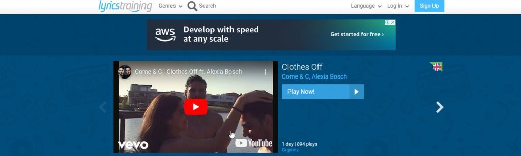 موقع lyricstraining