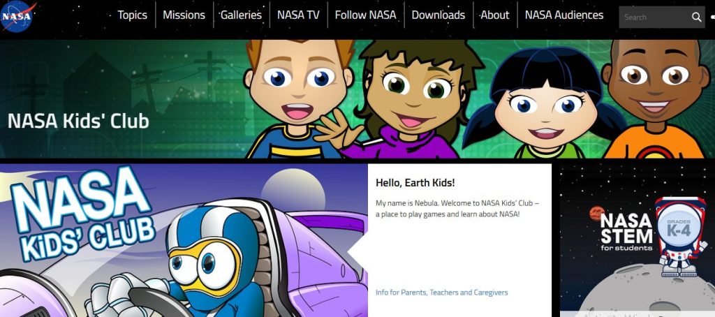 موقع Nasa Kids Club