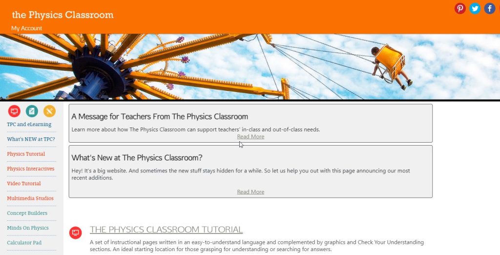 موقع Physics Classroom