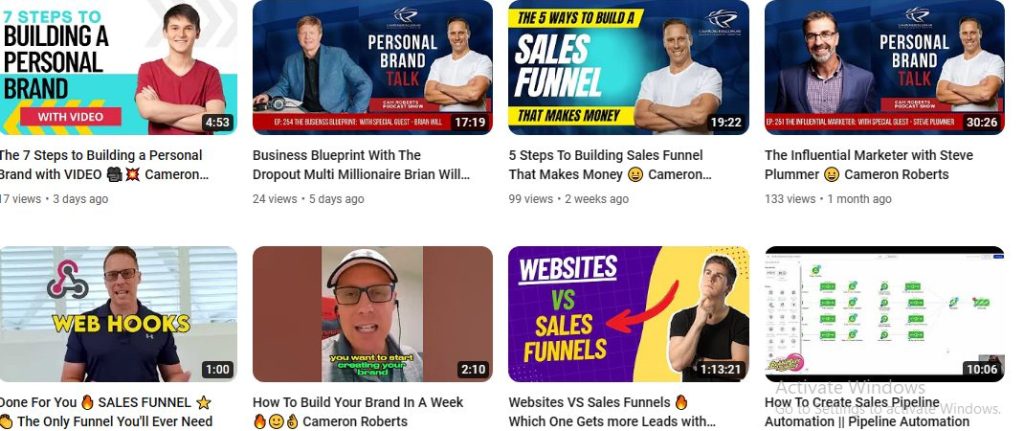 قناة Cameron Roberts لتعليم التسويق الشخصي