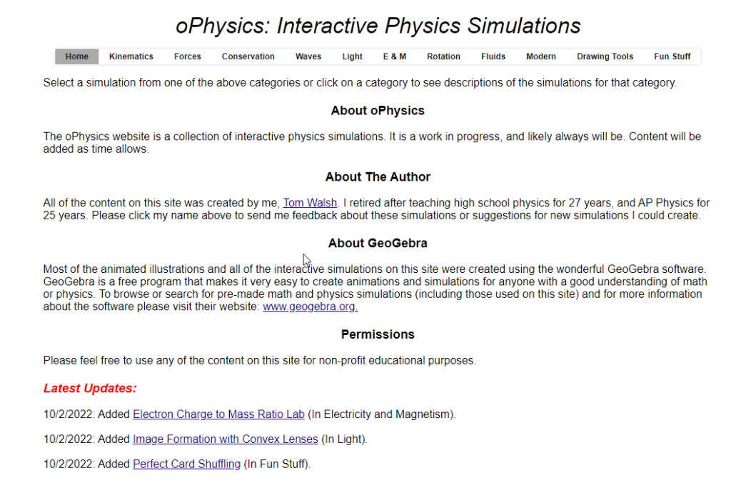 موقع oPhysics