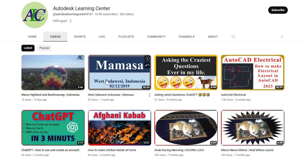 قناة Autodesk Learning centre