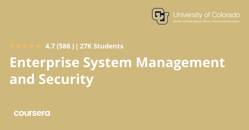 دورة Enterprise System Management and Security