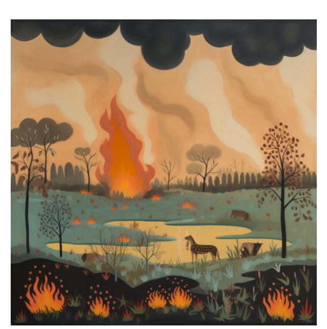 حريق هائل في السافانا