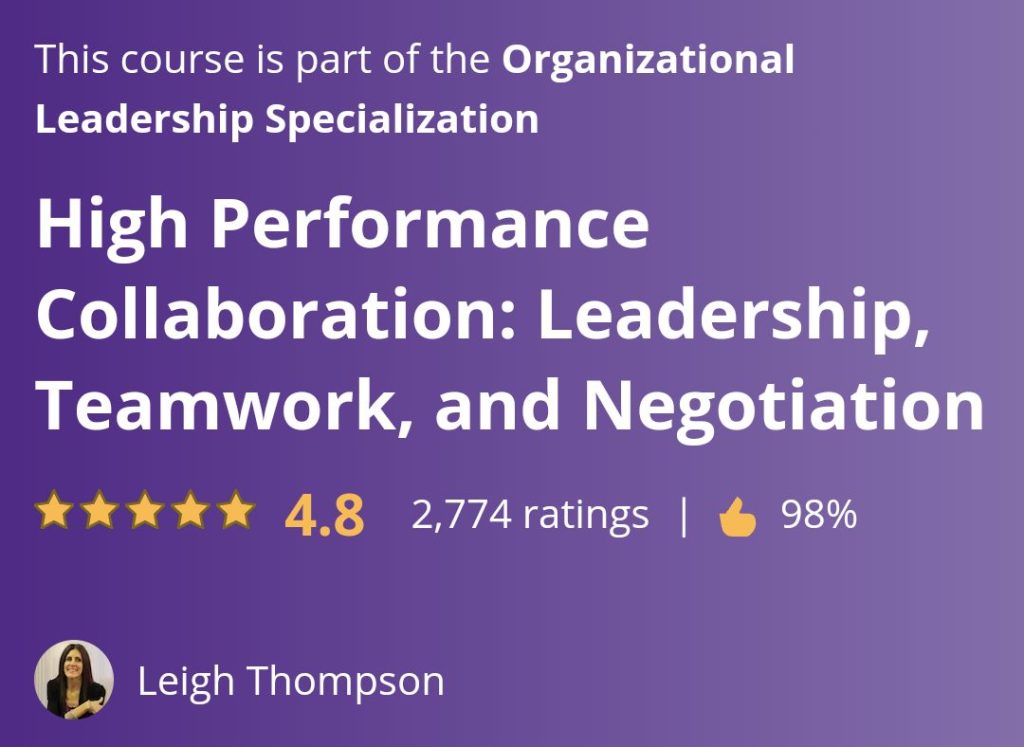 دورة High Performance Collaboration: Leadership, Teamwork, and Negotiation