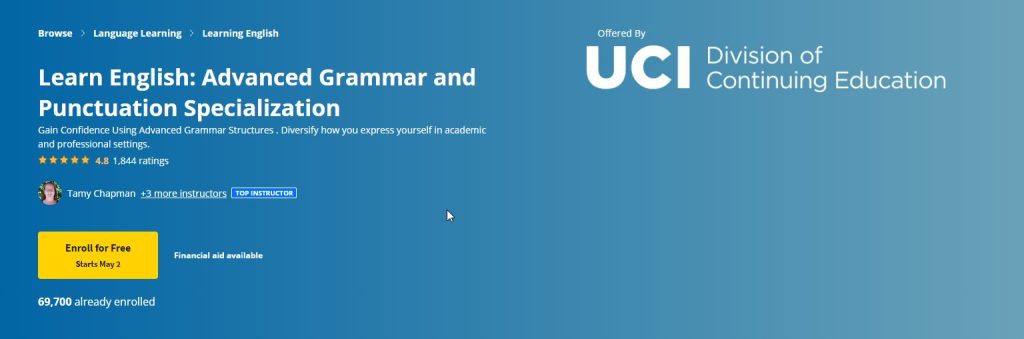 Learn English Advanced Grammar and Punctuation Specialization