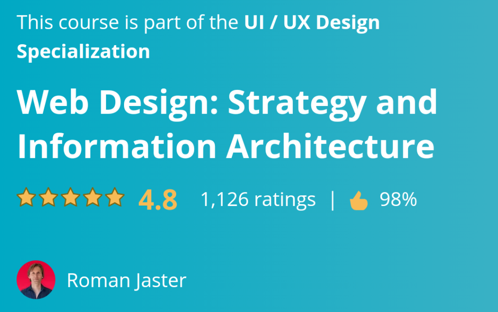 دورة Web Design: Strategy and Information Architecture أحد مساقات تخصص UI / UX
