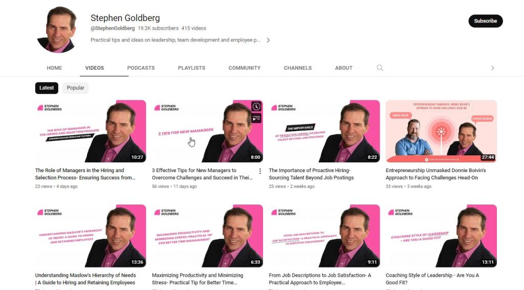 قناة Stephen Goldberg