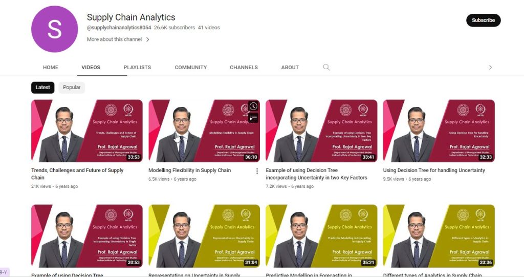 قناة Supply Chain Analytics