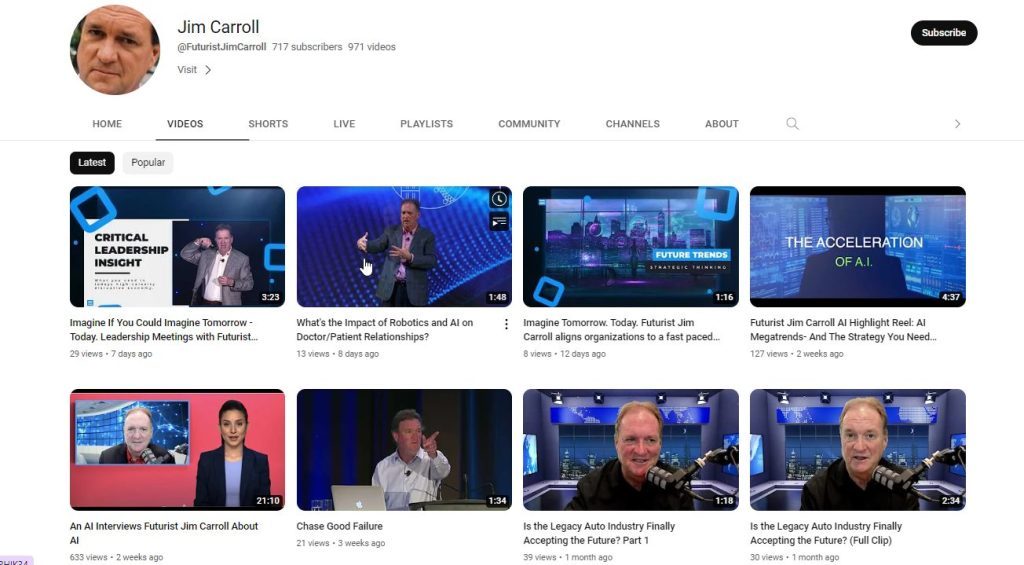 قناة Jim Carroll لتعلم مهارة القيادة