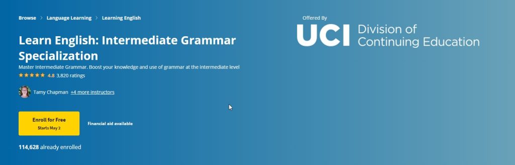تخصص Learn English: Intermediate Grammar Specialization