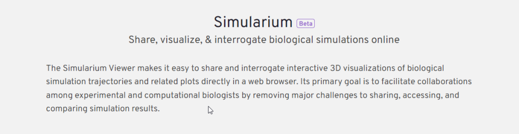 موقع Simularium لمحاكاة الأحياء اون لاين