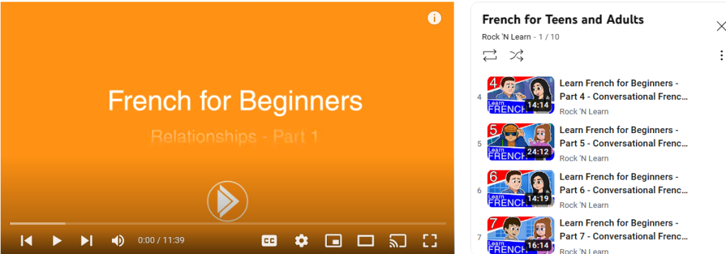 قناة Rock 'N Learn لتعليم اللغة الفرنسية للأطفال