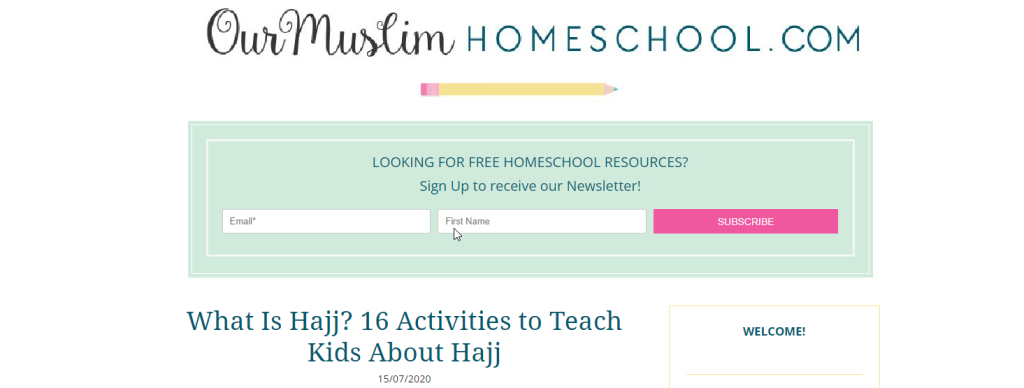 موقع ourmuslimhomeschool.com لتعلم مناسك الحج