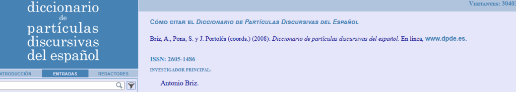 قاموس Diccionario de Partículas Discursivas del Español