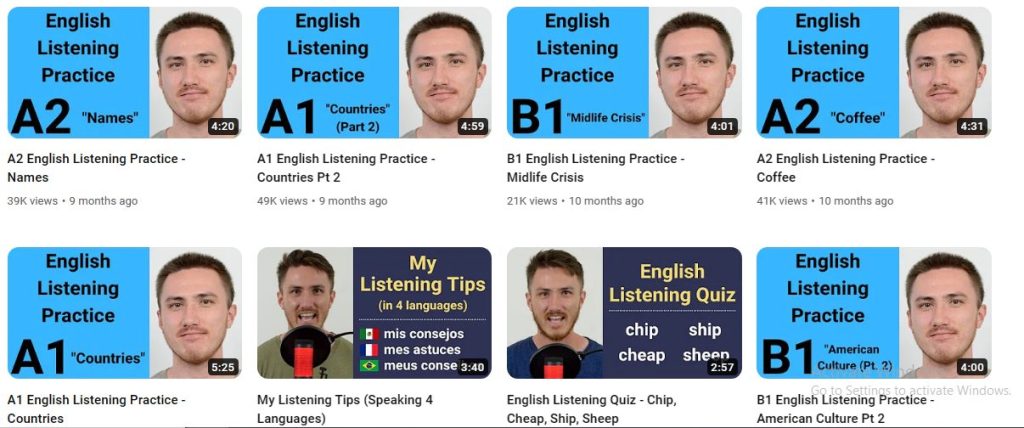 قناة listening time للبودكاست باللغة الإنجليزية
