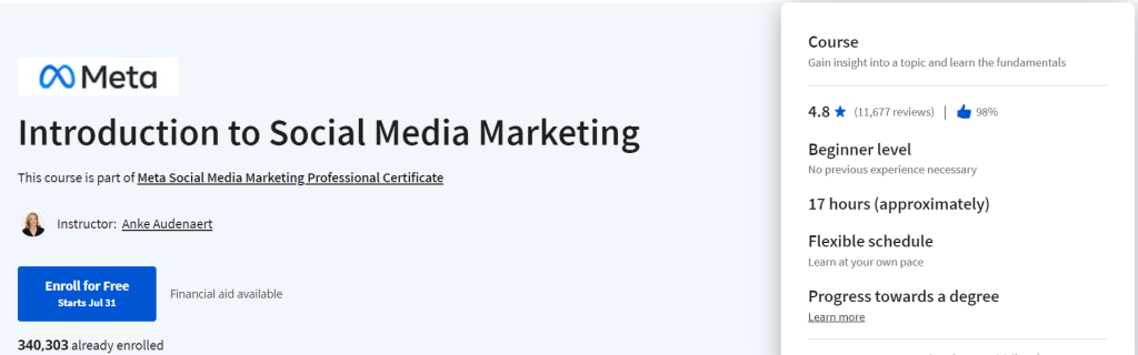 دورة Introduction to Social Media Marketing