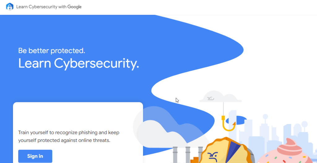 موقع Learn Cybersecurity with Google