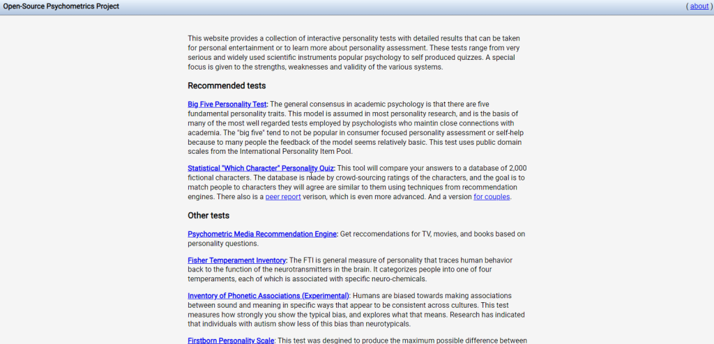 موقع openpsychometrics