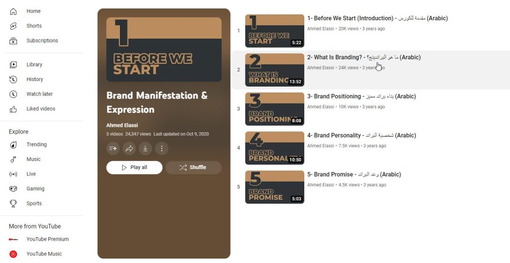 دورة Brand manifestation - expression