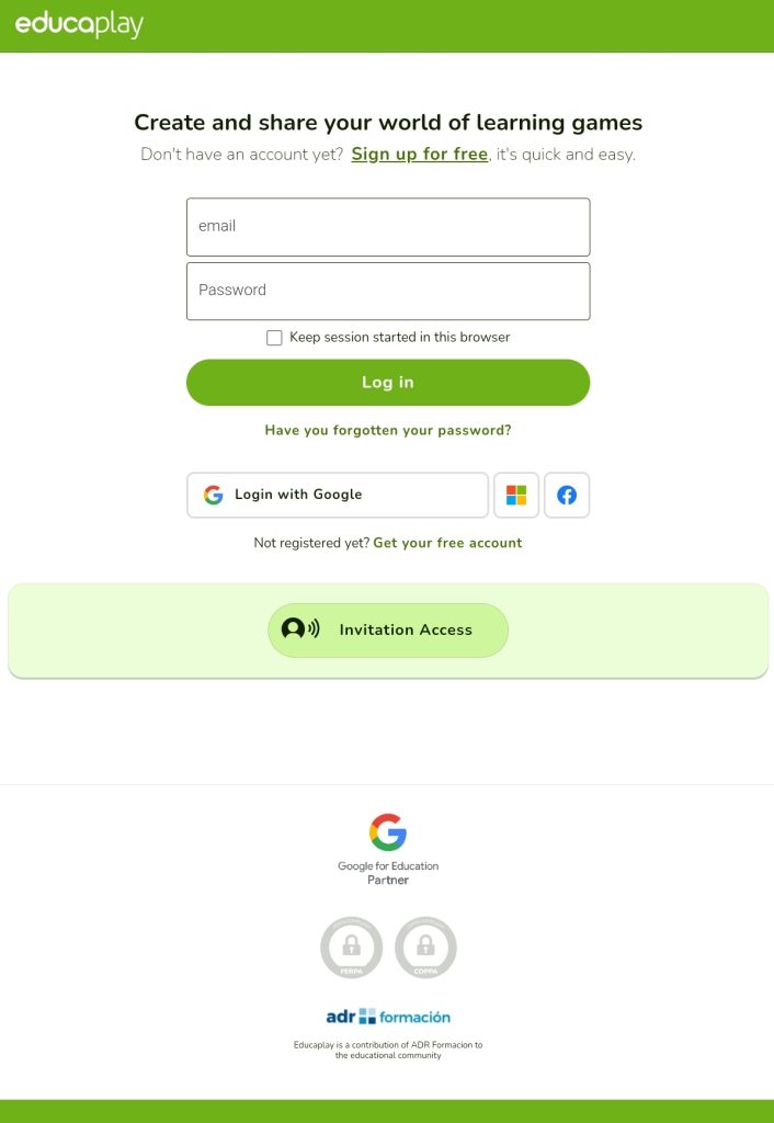 خطوات التسجيل في موقع Educaplay