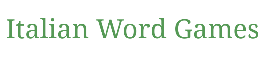 موقع Italian word Games أحد مصادر ألعاب لممارسة اللغة الإيطالية