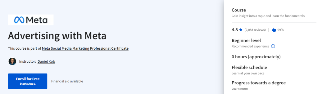 دورة Advertising with Meta