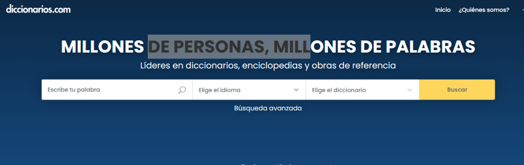 قاموس diccionaries.com لتعلم اللغة الإسبانية