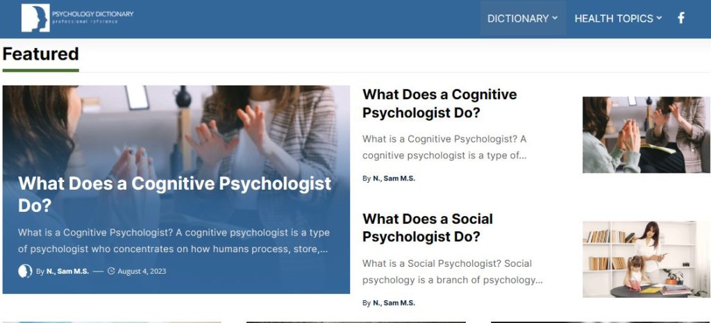 موقع Psychology Dictionary للبحث في مصطلحات علم النفس