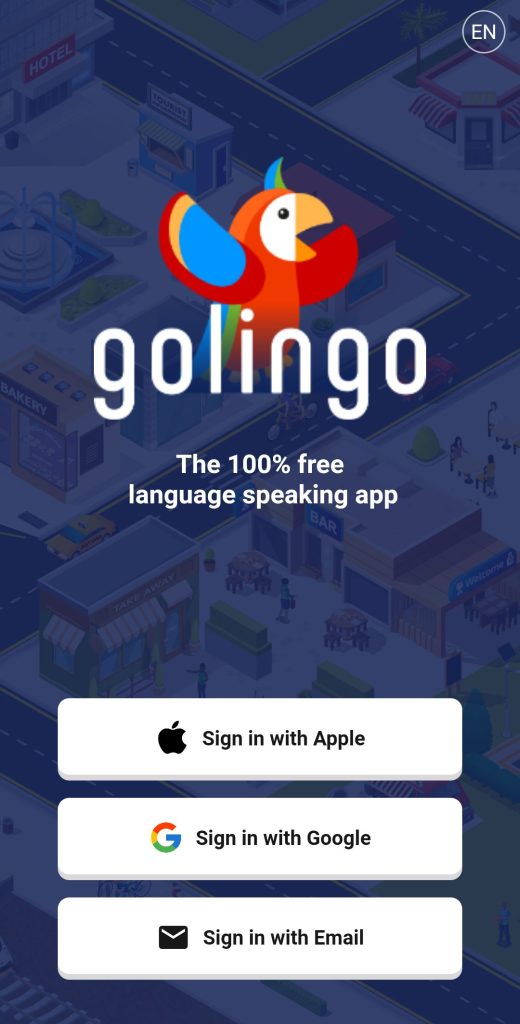 تسجيل الدخول في Golingo