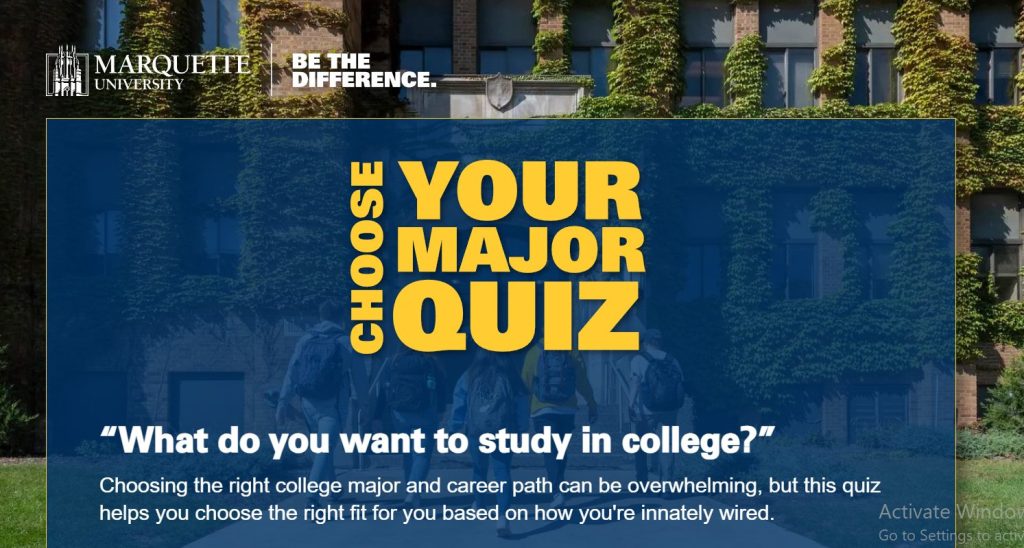 موقع marquette.edu لاختبار تحديد التخصص cym مجاني