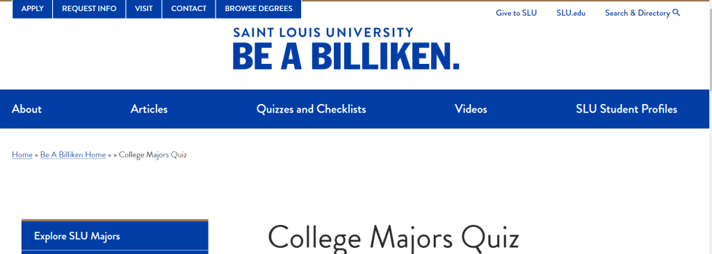 موقع slu.edu لاختبار ميولك