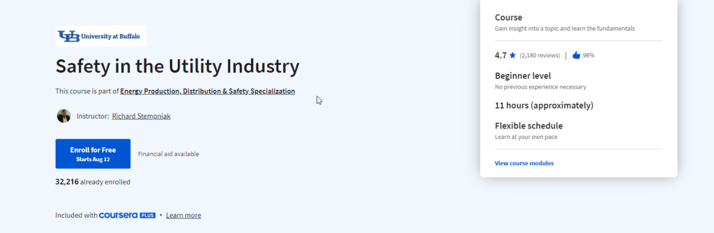 دورة Safety in the Utility Industry