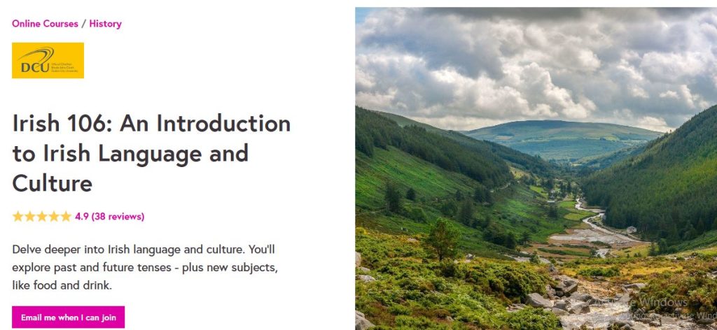 دورة مقدمة للغة والثقافة الأيرلندية لتعبم اللغة الأيرلندية