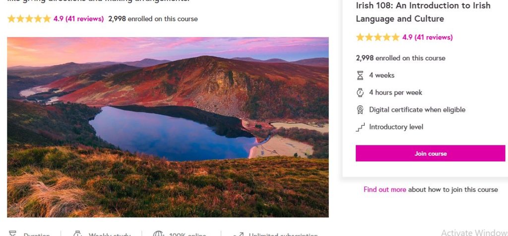 دورة مقدمة للغة والثقافة الأيرلندية8 لتعلم اللغة الأيرلندية