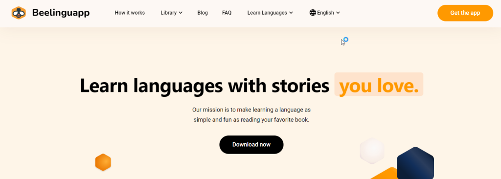 موقع beelinguapp لممارسة مهارة القراءة في اللغات