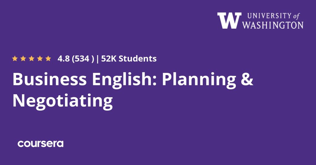 دورة التخطيط والتفاوض من تخصص Business English Communication Skills