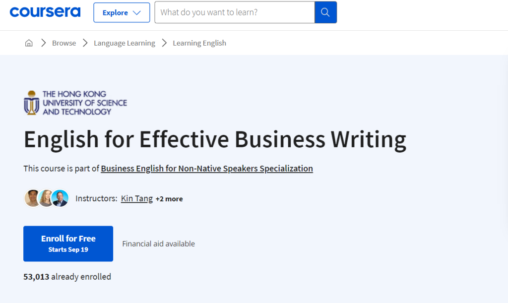 دورة English for Effective Business Writing