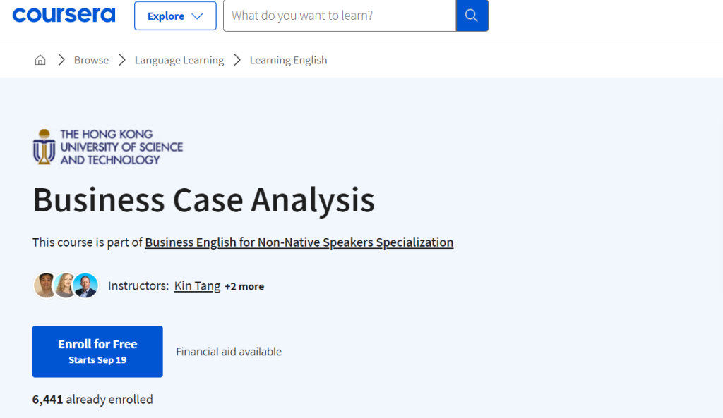 دورة Business Case Analysis
