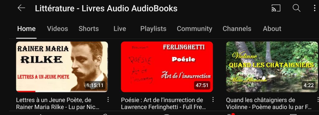 Littèrature أشهر القنوات للاستماع إلى الكتب باللغة الفرنسية 