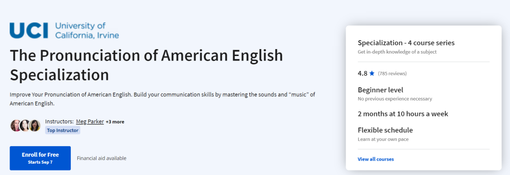 تخصص نطق اللغة الإنجليزية الأمريكية
